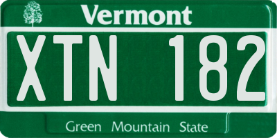 VT license plate XTN182