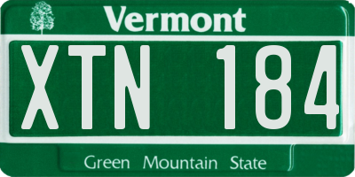 VT license plate XTN184