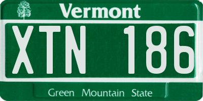 VT license plate XTN186