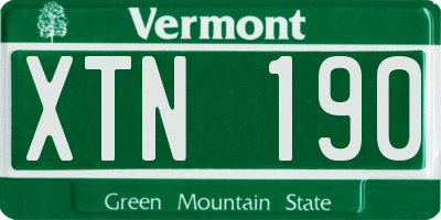 VT license plate XTN190