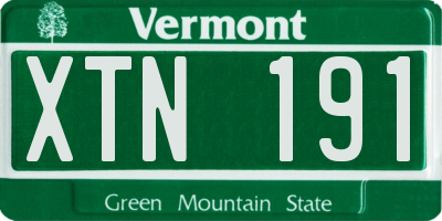 VT license plate XTN191
