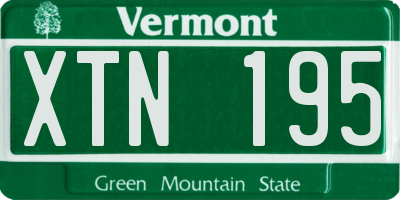VT license plate XTN195