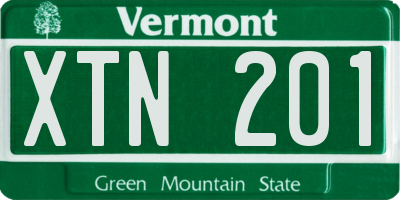 VT license plate XTN201