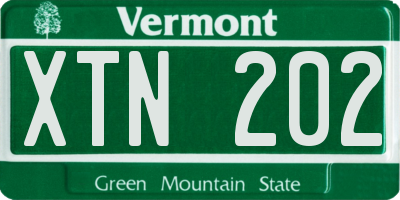 VT license plate XTN202