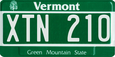 VT license plate XTN210