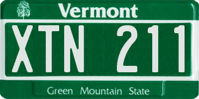 VT license plate XTN211