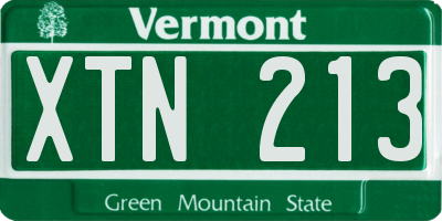 VT license plate XTN213