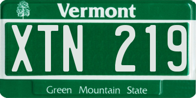 VT license plate XTN219