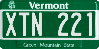 VT license plate XTN221