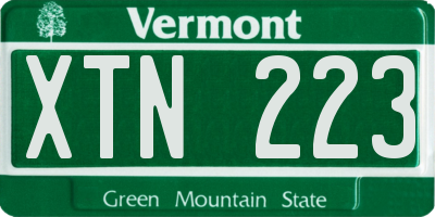 VT license plate XTN223
