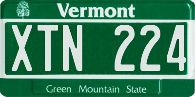 VT license plate XTN224