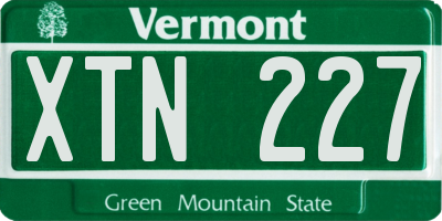 VT license plate XTN227