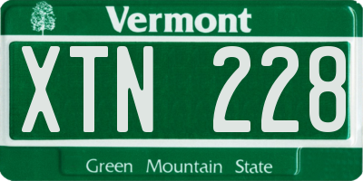 VT license plate XTN228