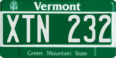 VT license plate XTN232