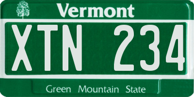 VT license plate XTN234