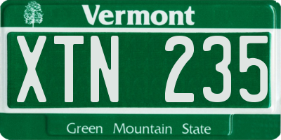 VT license plate XTN235