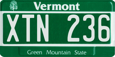 VT license plate XTN236