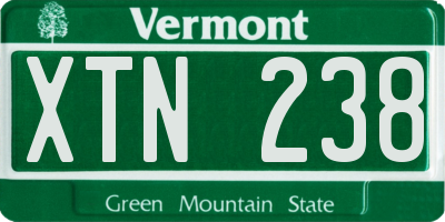 VT license plate XTN238