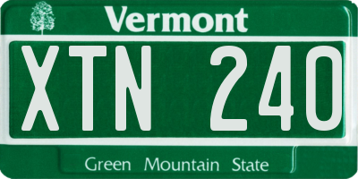 VT license plate XTN240