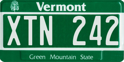VT license plate XTN242