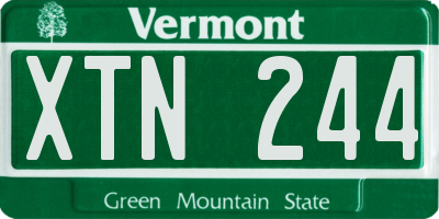 VT license plate XTN244