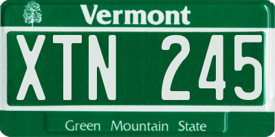 VT license plate XTN245