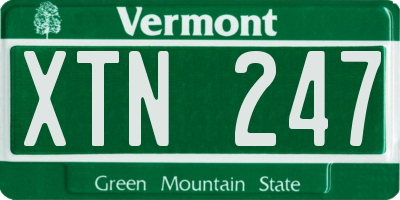 VT license plate XTN247