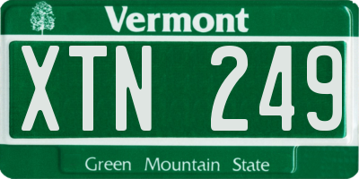 VT license plate XTN249