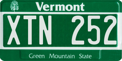 VT license plate XTN252