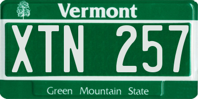 VT license plate XTN257