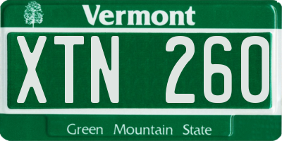VT license plate XTN260