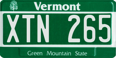 VT license plate XTN265