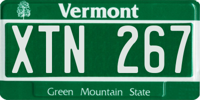 VT license plate XTN267