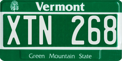 VT license plate XTN268