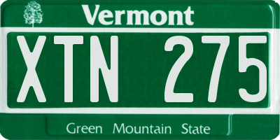 VT license plate XTN275