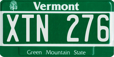 VT license plate XTN276