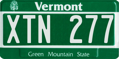 VT license plate XTN277