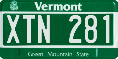 VT license plate XTN281