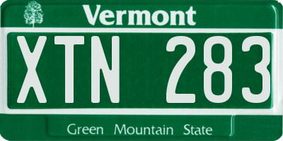 VT license plate XTN283