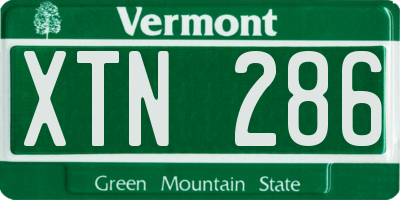 VT license plate XTN286