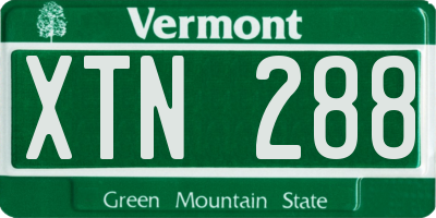 VT license plate XTN288