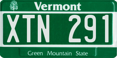 VT license plate XTN291