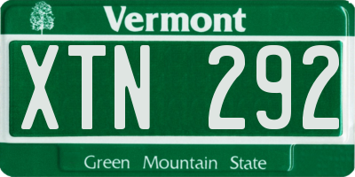 VT license plate XTN292