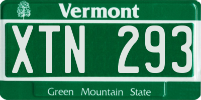 VT license plate XTN293