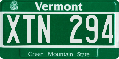 VT license plate XTN294
