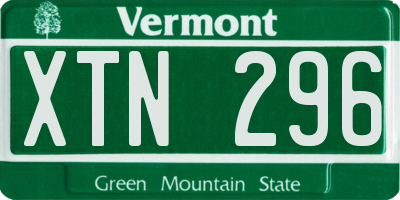 VT license plate XTN296