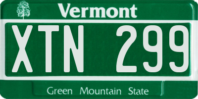 VT license plate XTN299