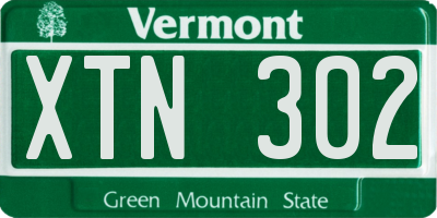 VT license plate XTN302