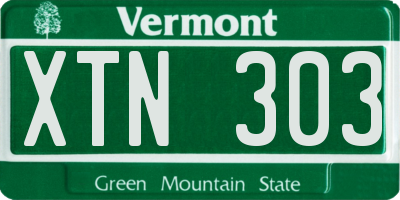 VT license plate XTN303