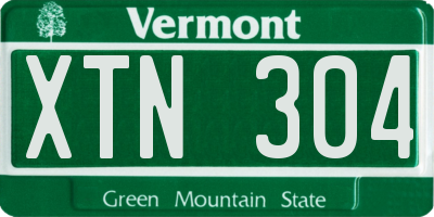 VT license plate XTN304